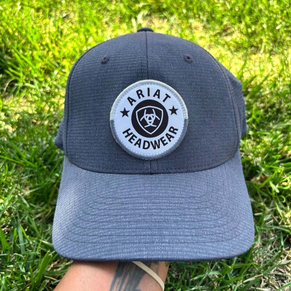Ariat Headwear Baseball Cap Blue-Gray Round Shield Patch